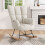 Living And Home Beige Tufted Sherpa Upholstered Rocking Chair 1