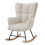 Living And Home Beige Tufted Sherpa Upholstered Rocking Chair 3