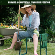 Heavy Duty Garden Kneeler Seat with Handles & Tools Bag for Gardening EVA Foam Kneeling Stool