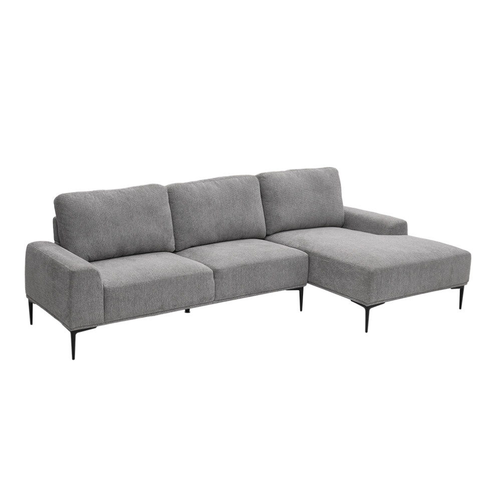 Light Grey L-Shape 3-Seat Sleeper Sofa Couch