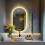 800*500mm Oval Backlit LED Bathroom Vanity Mirror Bluetooth Speaker 1