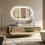 800*500mm Oval Backlit LED Bathroom Vanity Mirror Bluetooth Speaker 2