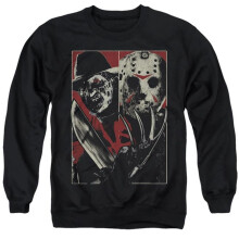 Trevco Sportswear WBM1168-AS-1 Freddy VS Jason Vs Adult Crewneck Sweatshirt, Black - Small