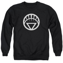 Trevco Sportswear GL288-AS-3 Green Lantern White Emblem Adult Crewneck Sweatshirt, Black - Large