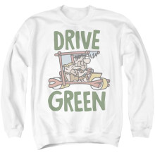 Trevco Sportswear HNB328-AS-1 Flintstones The Ecofriendly Adult Crewneck Sweatshirt, White - Small