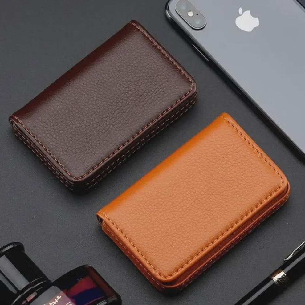 (orange) "custom Logo Pu Leather Business Card Holder & Gift Box