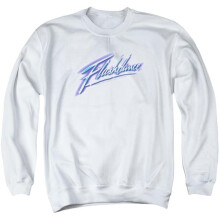 Trevco Sportswear PAR206-AS-3 Flashdance Logo Adult Crewneck Sweatshirt, White - Large