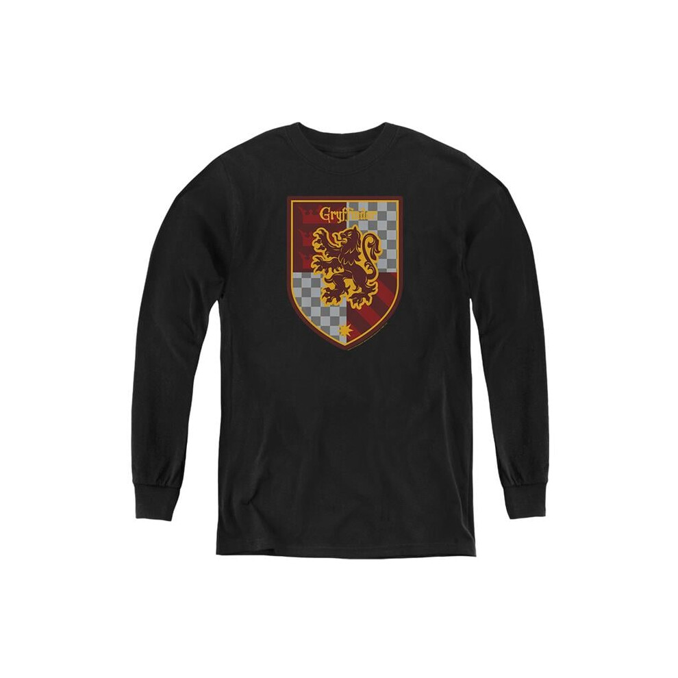 Trevco Sportswear HP8142-YL-2 Harry Potter Gryffindor Shield Crest Long Sleeve Youth T-Shirt, Black - Medium-image-OPC-PGD2HHX-NEW