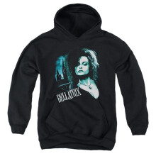 Trevco Sportswear HP8030-YFTH-1 Harry Potter Bellatrix Closeup Youth Hooded Sweatshirt, Black - Small