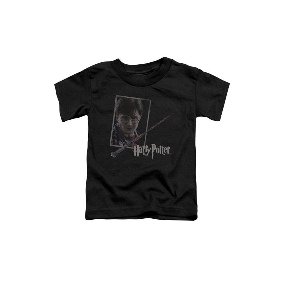 Trevco Sportswear HP8048-KT-1 Harry Potter Harrys Wand Portrait Toddler Short Sleeve T-Shirt, Black - Large 4T-image-OPC-PGD2NMY-NEW