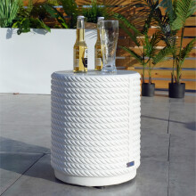 (White) Abrihome Outdoor Concrete Furniture Side Table