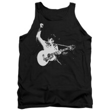 Trevco Sportswear ELV568-TK-4 Elvis Presley Black & White Guitarman Adult Tank Top, Black - Extra Large