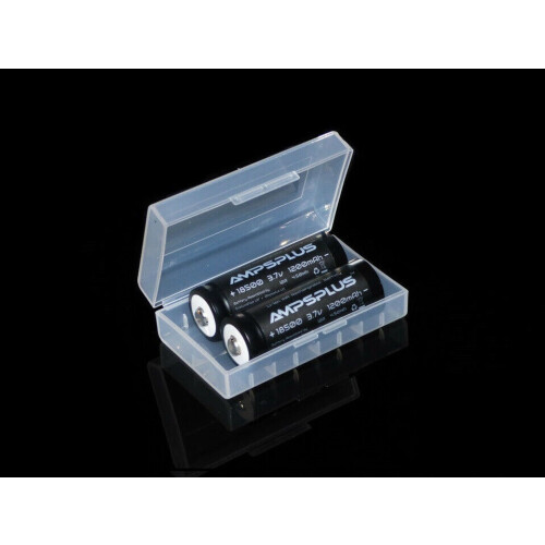 2x Ampsplus 18500 1200mAh 3.7V Batteries 12A Button Top