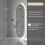 Oval Backlit Bathroom Mirror Bluetooth Speaker Anti-fog Vanity Mirror 8