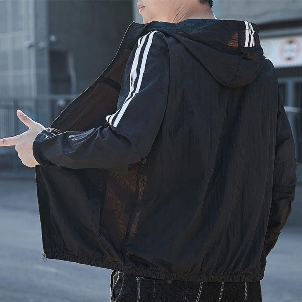 (black, 3XL) Men's Summer Lightweight Outdoor Sun Protection Jacket