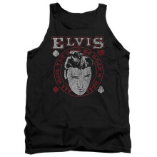 Trevco Sportswear ELV894-TK-4 Elvis Presley Hail The King Adult Tank Top, Black - Extra Large