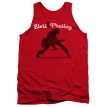 Trevco Sportswear ELV899B-TK-1 Elvis Presley Overprint Adult Tank Top, Red - Small