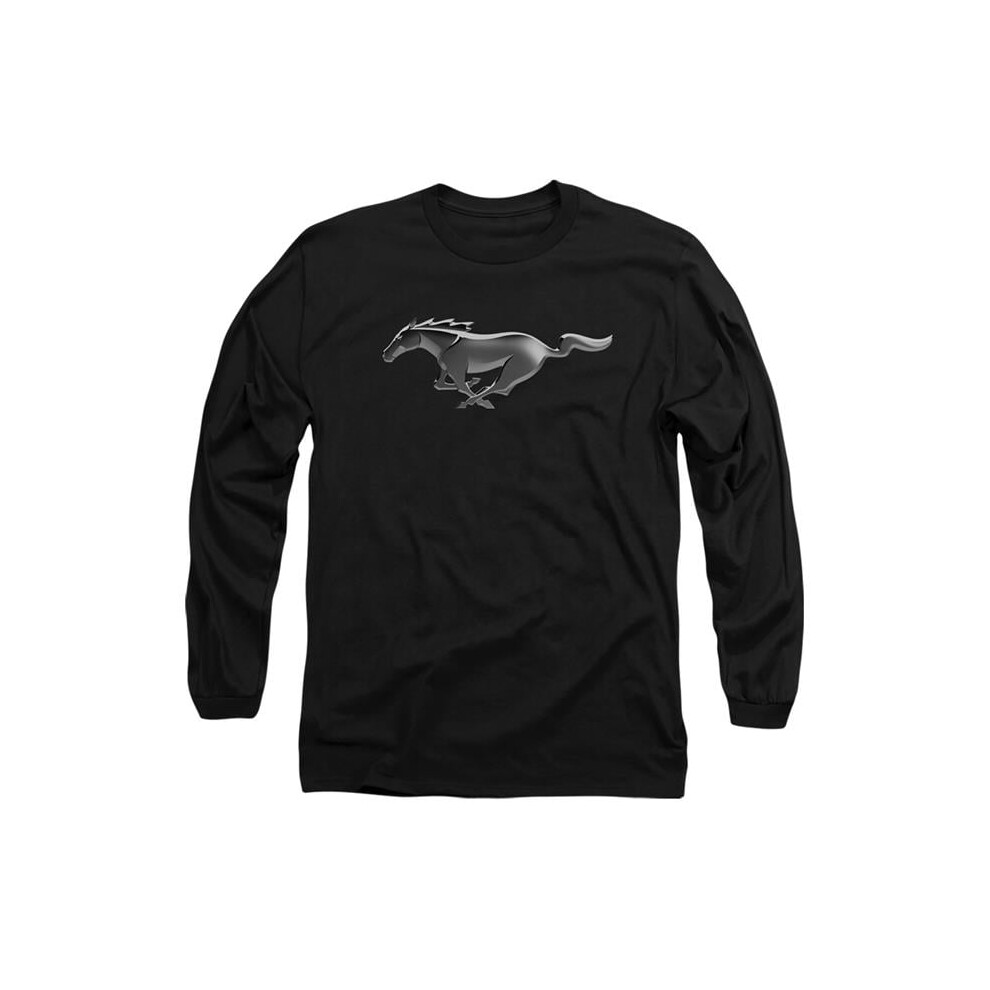 Trevco Sportswear FORD208-AL-3 Ford Mustang Modern Mustang Adult Long Sleeve T-Shirt, Black - Large-image-OPC-PGD2VVY-NEW