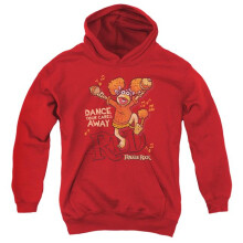 Trevco Sportswear FR104-YFTH-2 Fraggle Rock Dance Youth Hooded Sweatshirt, Red - Medium