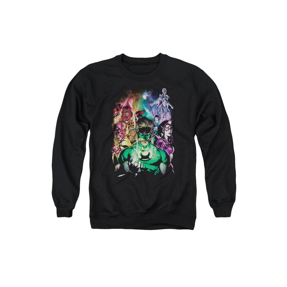 Trevco Sportswear GL240-AS-2 Green Lantern The Guardians Adult Crewneck Sweatshirt, Black - Medium-image-OPC-PGD2YSP-NEW