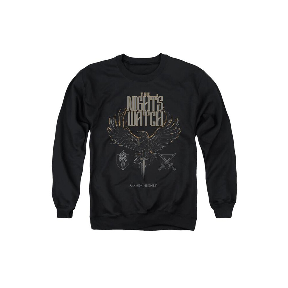 Trevco Sportswear GOT160-AS-6 Game of Thrones The Nights Watch Adult Crewneck Sweatshirt, Black - 3X-image-OPC-PGD52H5-NEW