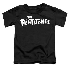 Trevco Sportswear HNB444-TT-1 Flintstones Logo 1 Toddler Short Sleeve T-Shirt, Black - Small 2T