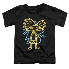 Trevco Sportswear NICK805-TT-2 Hey Arnold Neon Toddler Short Sleeve T-Shirt, Black - Medium 3T