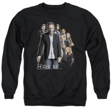 Trevco Sportswear NBC168-AS-2 House Crew Adult Crewneck Sweatshirt, Black - Medium