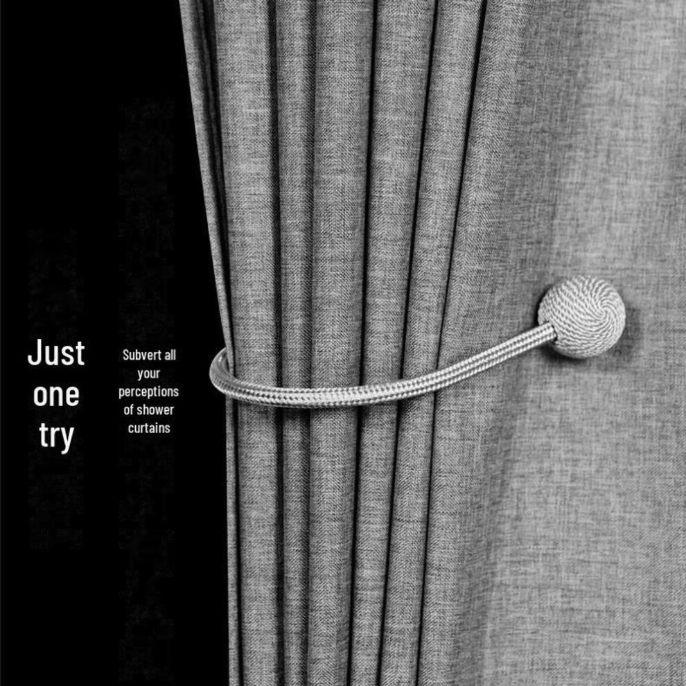 (gray, 240cm x 200cm) Waterproof Imitation Linen Shower Curtain - 235g Polyester, Thick Solid Color, Ideal For Bathroom Partitions