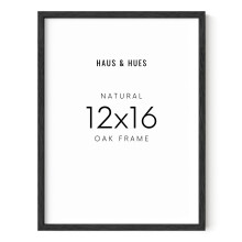 HAUS AND HUES 12x16 Black Oak Wood Frames Basic Black Poster Frame 12 x 16 Poster Frame Black Poster Frame Frame for Po