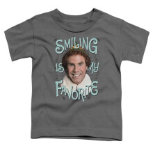 Trevco Sportswear WBM645-TT-2 ELF Smiling Toddler Short Sleeve T-Shirt, Charcoal - Medium 3T