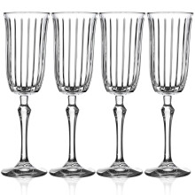 (4) Tall Footed Champagne Wine Prosecco Flute Wedding Glasses 175ml