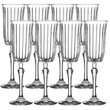 (8) Tall Footed Champagne Wine Prosecco Flute Wedding Glasses 175ml