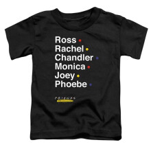 Trevco Sportswear WBT1165-TT-3 Friends Reunion Names Toddler Short Sleeve T-Shirt, Black - Large 4T