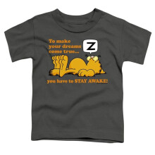 Trevco Sportswear GAR406-TT-3 Garfield Stay Awake Toddler Short Sleeve T-Shirt, Charcoal - Large 4T