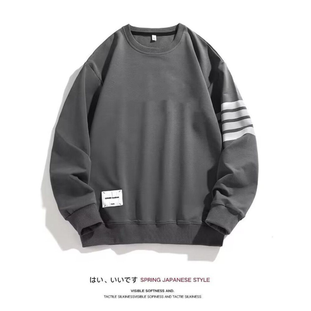 (dark gray, XL) Men's 2023 Spring/autumn Fashion Trend: Casual Long-sleeve Crewneck Sweatshirt