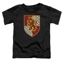 Trevco Sportswear HP8142-TT-2 Harry Potter Gryffindor Shield Crest Toddler Short Sleeve T-Shirt, Black - Medium 3T