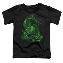 Trevco Sportswear HP8210-TT-1 Harry Potter Slytherin S Logo Toddler Short Sleeve T-Shirt, Black - Small 2T