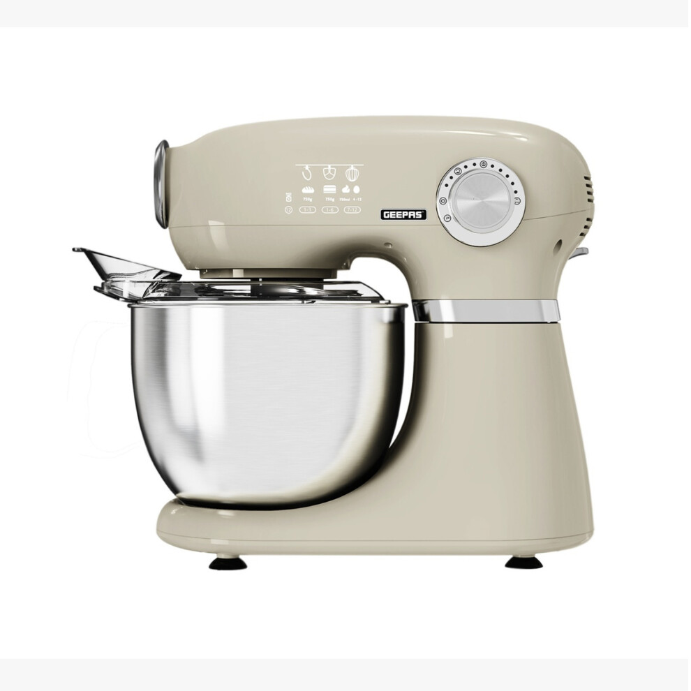 Geepas 1000W Food Stand Mixer, 5L Mixing Bowl Beater Dough Hook Whisk
