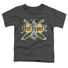 Trevco Sportswear HP8417-TT-3 Harry Potter Hufflepuff Broomstick Decalr Logo Toddler Short Sleeve T-Shirt, Black - Large 4T