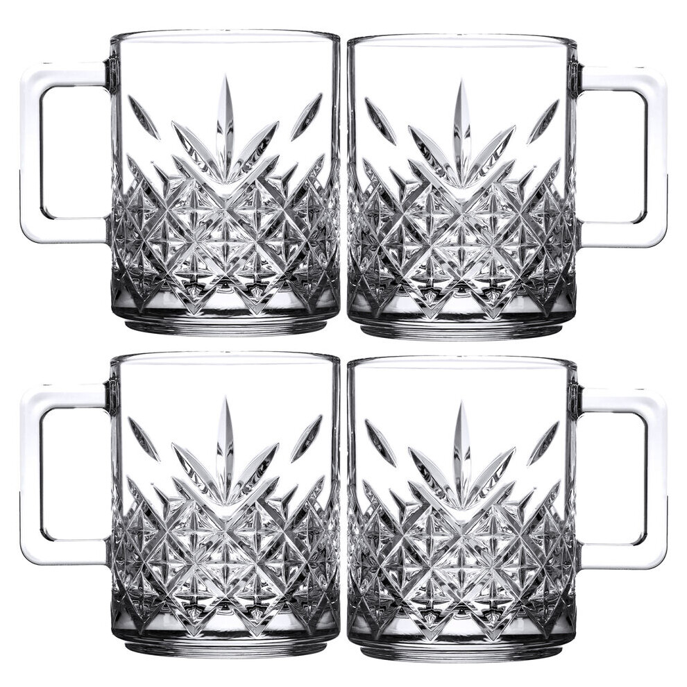 Queensway Home & Dinning (4 X 250Ml ) Glass Mugs Coffee Tea Cappuccino Latte Hot Drinks Cups