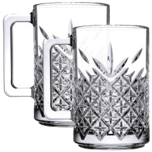 (2 x 315ml) Glass Mugs Coffee Tea Cappuccino Latte Hot Drinks Cups
