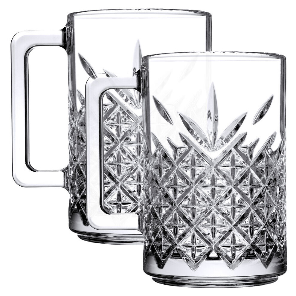 Queensway Home & Dinning (2 X 315Ml) Glass Mugs Coffee Tea Cappuccino Latte Hot Drinks Cups
