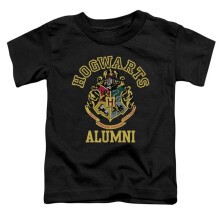 Trevco Sportswear HP8075-TT-2 Harry Potter Hogwarts Alumni Crest Toddler Short Sleeve T-Shirt, Black - Medium 3T