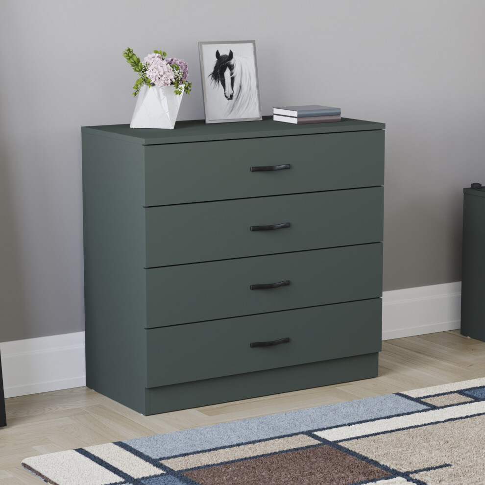 (Jasper Green) Riano 4 Drawer Chest of Drawers Bedroom Storage