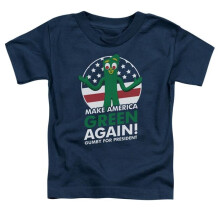 Trevco Sportswear GMB148-TT-2 Gumby for President Toddler Short Sleeve T-Shirt, Navy - Medium 3T