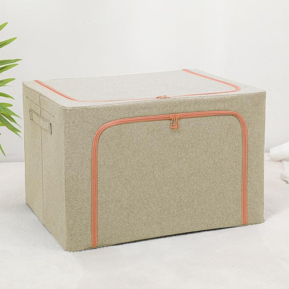 (khaki, 22L（40*30*20cm）) Fabric Storage Box Organizer Foldable Bag Laundry Blanket Pillow Storage Cabinet Large Capacity Bin Clothing Organizer