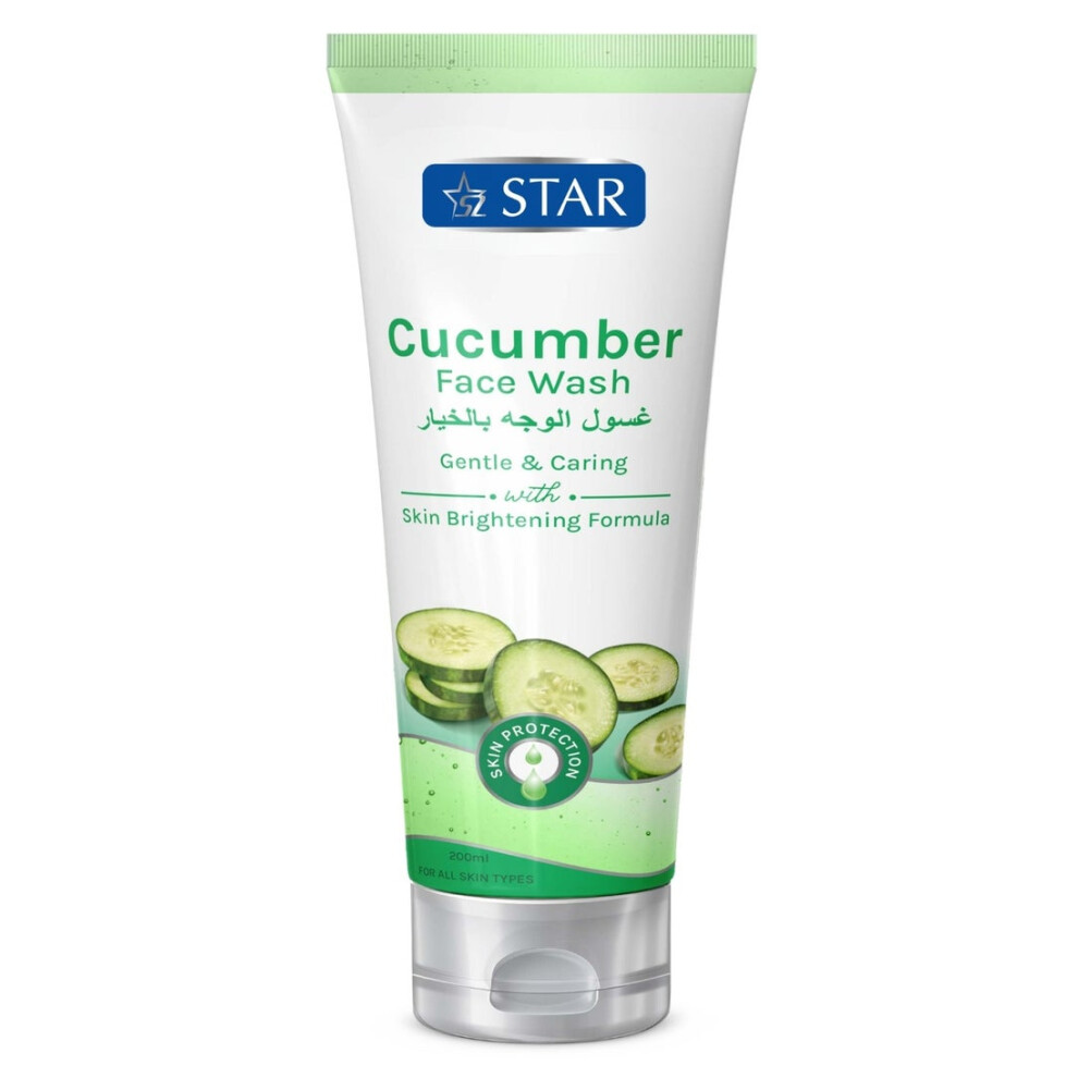 SZ Star Cucumber Face Wash 200ml | Glow Boosting & Hydrating Facial Cleanser for Soothing, Fresh Skin | Purifies & Refreshes Skin