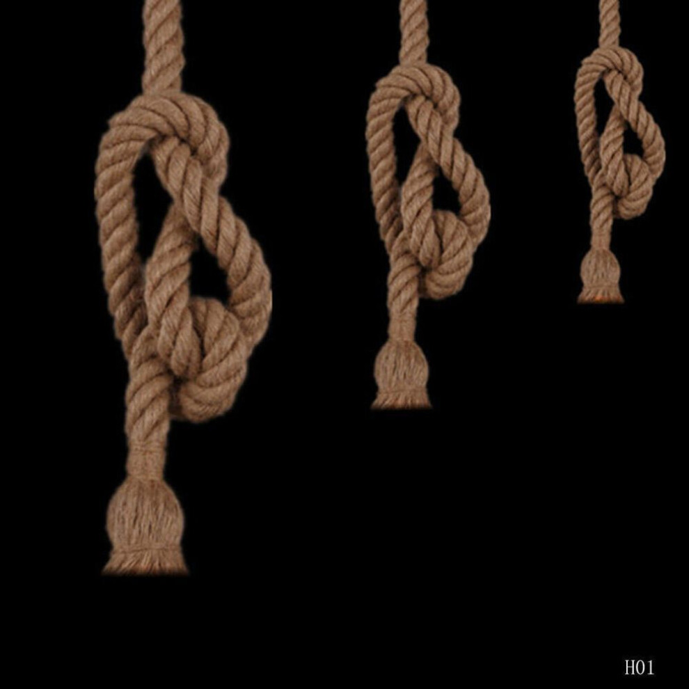 (as the picture) Pastoral Retro Creative Hemp Rope Personality Restaurant Bar Hemp Rope Lamp(without Light Bulbs)