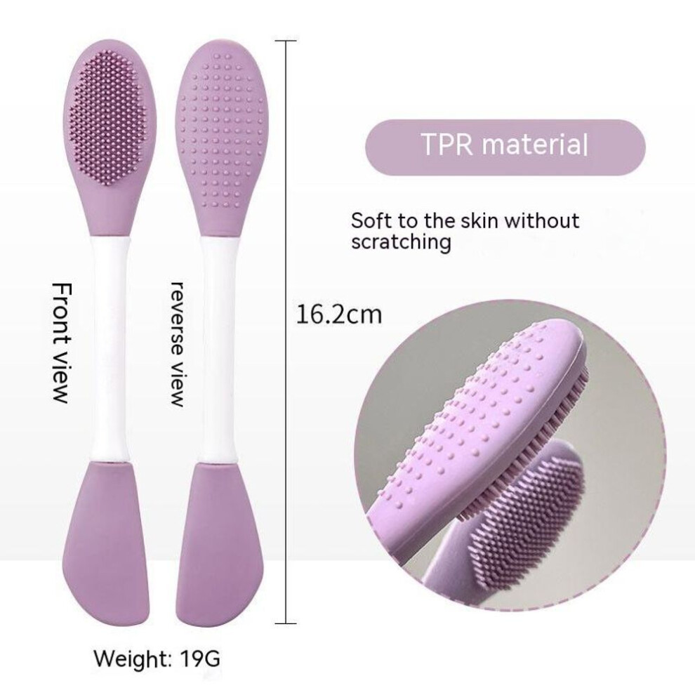 (purple) Double-headed Mask Brush Silicone Face Wash Brush Mud Membrane Special Scraper Coated Beauty Salon Facial Cleansing Tools